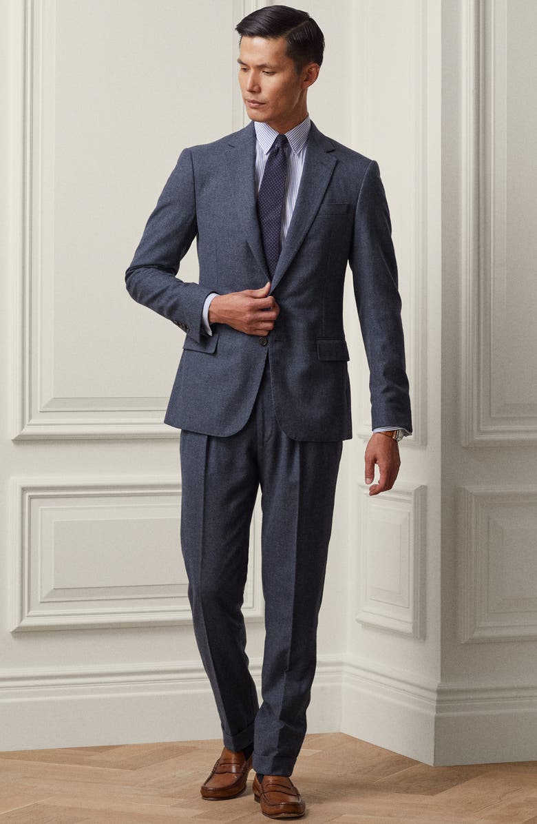 Ralph Lauren Purple Label Kent Tick Weave Wool Blend Suit, Alternate, color, 