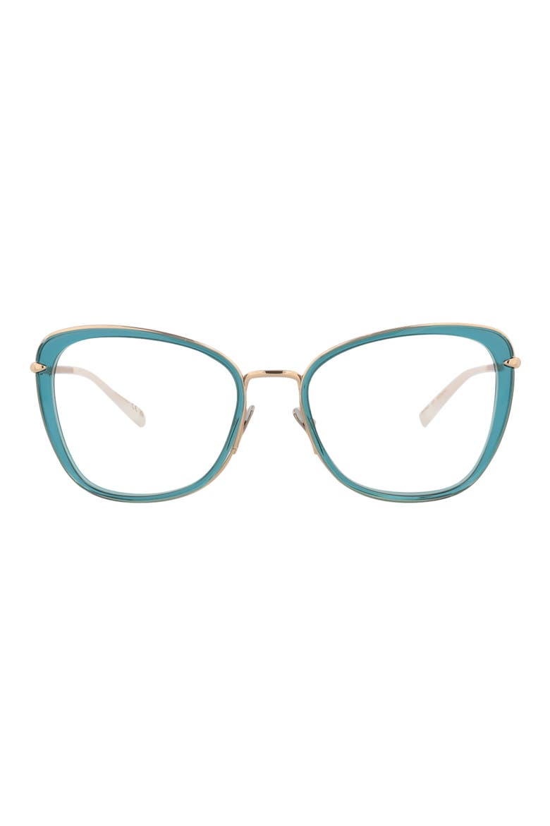 53mm Cat Eye Optical Glasses, Main, color, BLUE GOLD TRANSPARENT