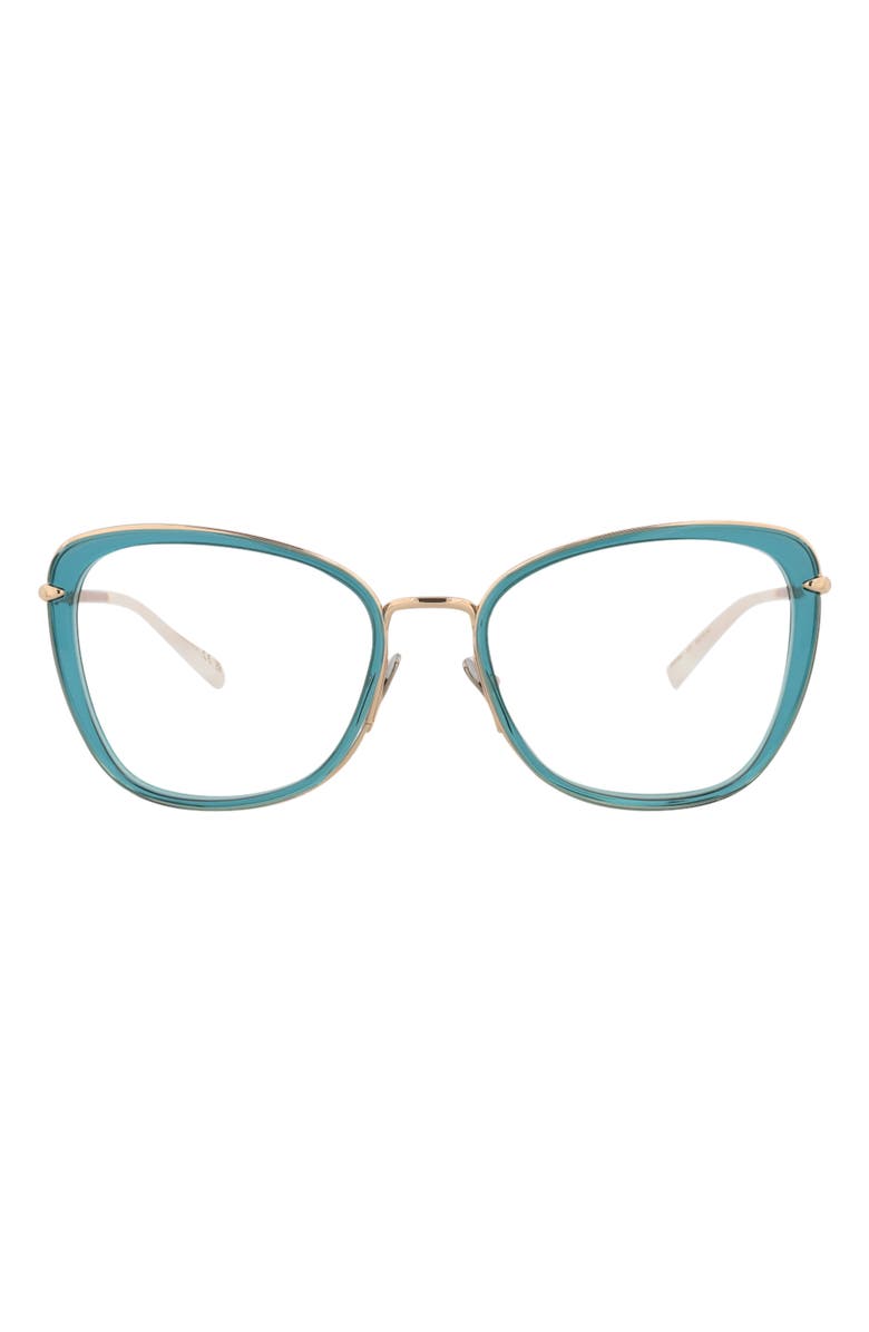 Pomellato 53mm Cat Eye Optical Glasses, Main, color, Blue Gold Transparent