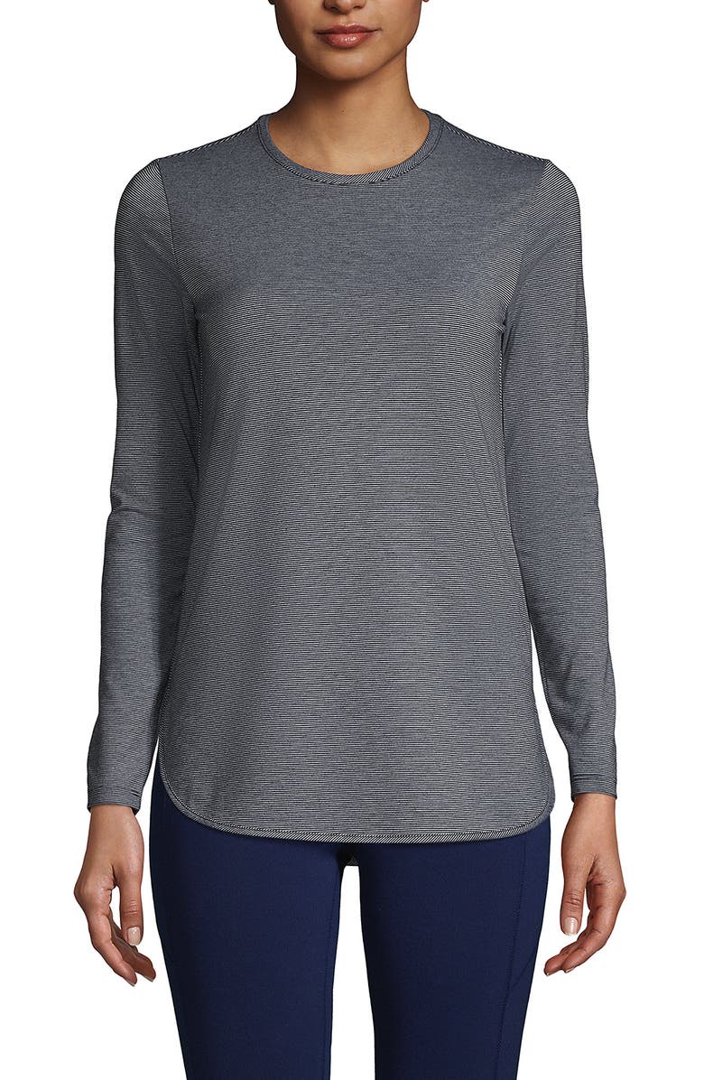 Lands' End Moisture Wicking UPF Sun Long Sleeve Tunic Top, Main, color,