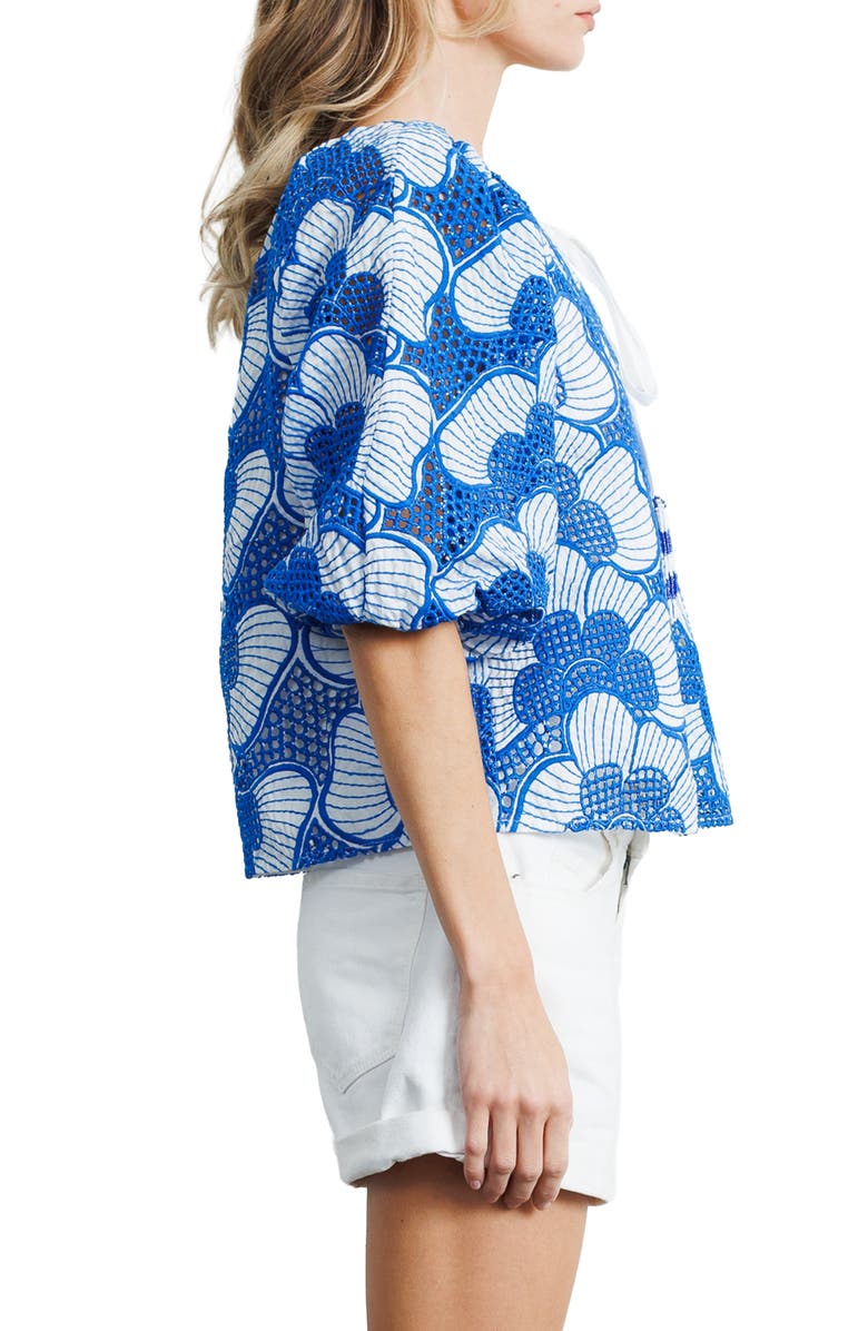 CIEBON Gianna Split Neck Top, Alternate, color, Blue