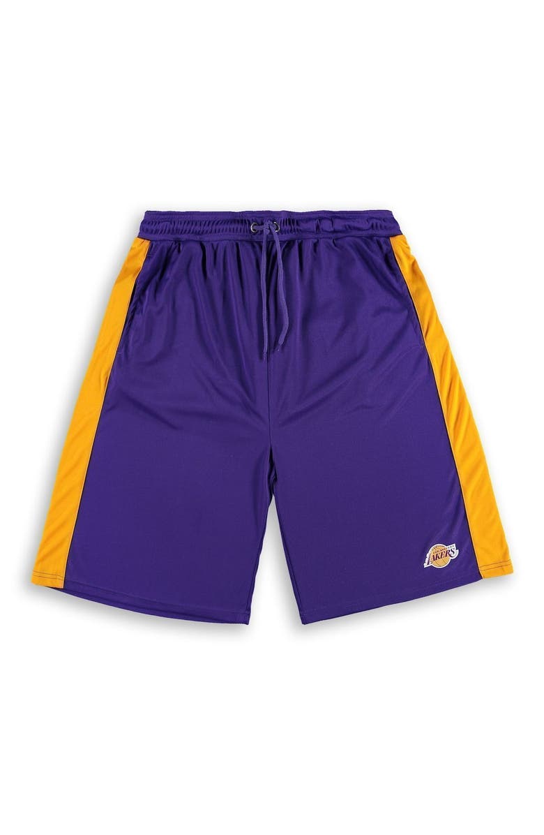 FANATICS Men's Fanatics Branded Purple/Gold Los Angeles Lakers Big & Tall Performance Shorts, Main, color, 