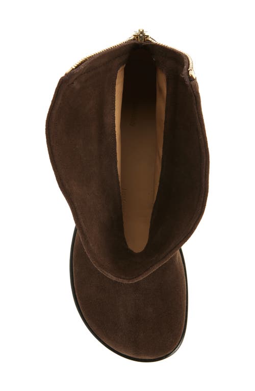 Jw Anderson Biker Foldover Shaft Bootie In 600 Brown