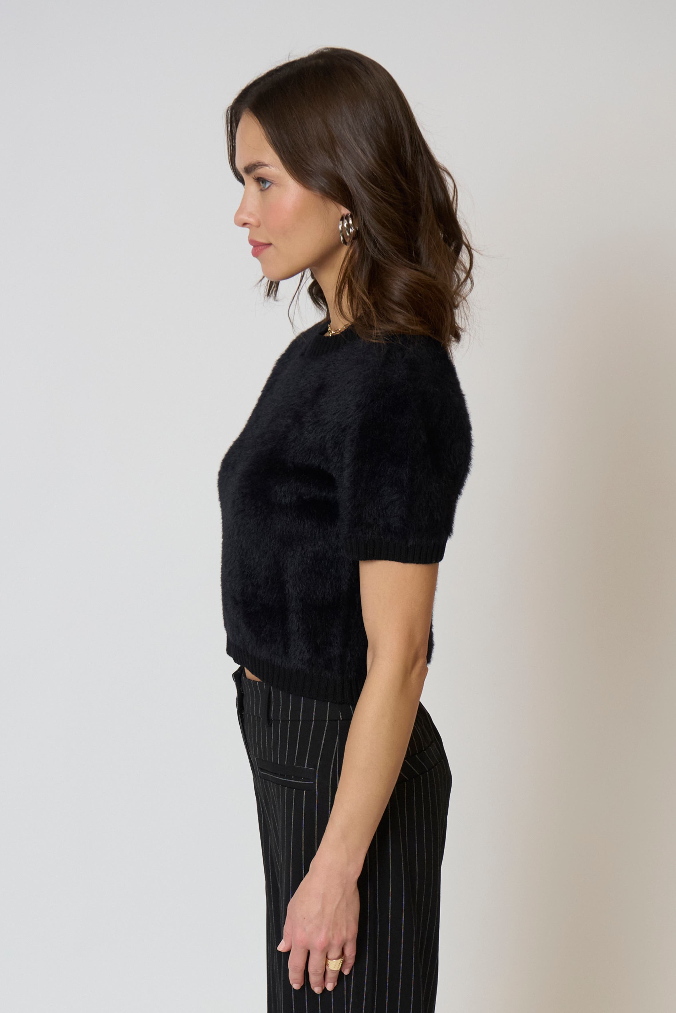 Roman Eyelash Tee With Shoulder Pads - image 2