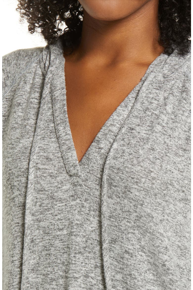 Split Neck Hoodie, Alternate, color, HEATHER GREY