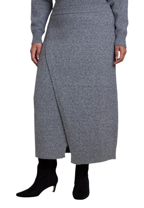 Sweater Wrap Midi Skirt (plus)