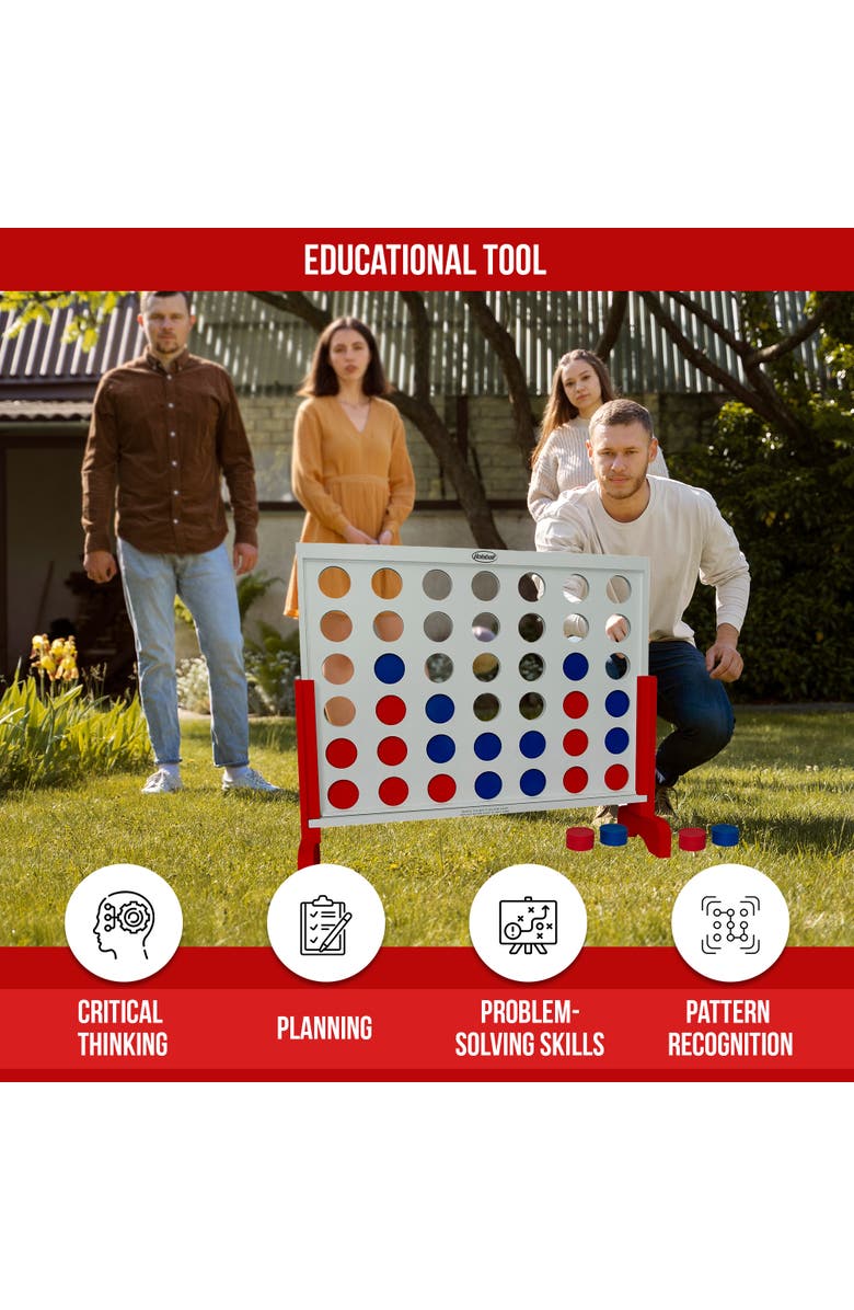 Bolaball Giant 4Inarow White 32X24", Outdoor Wooden Game, Kids & Adults, Alternate, color, Multicolored