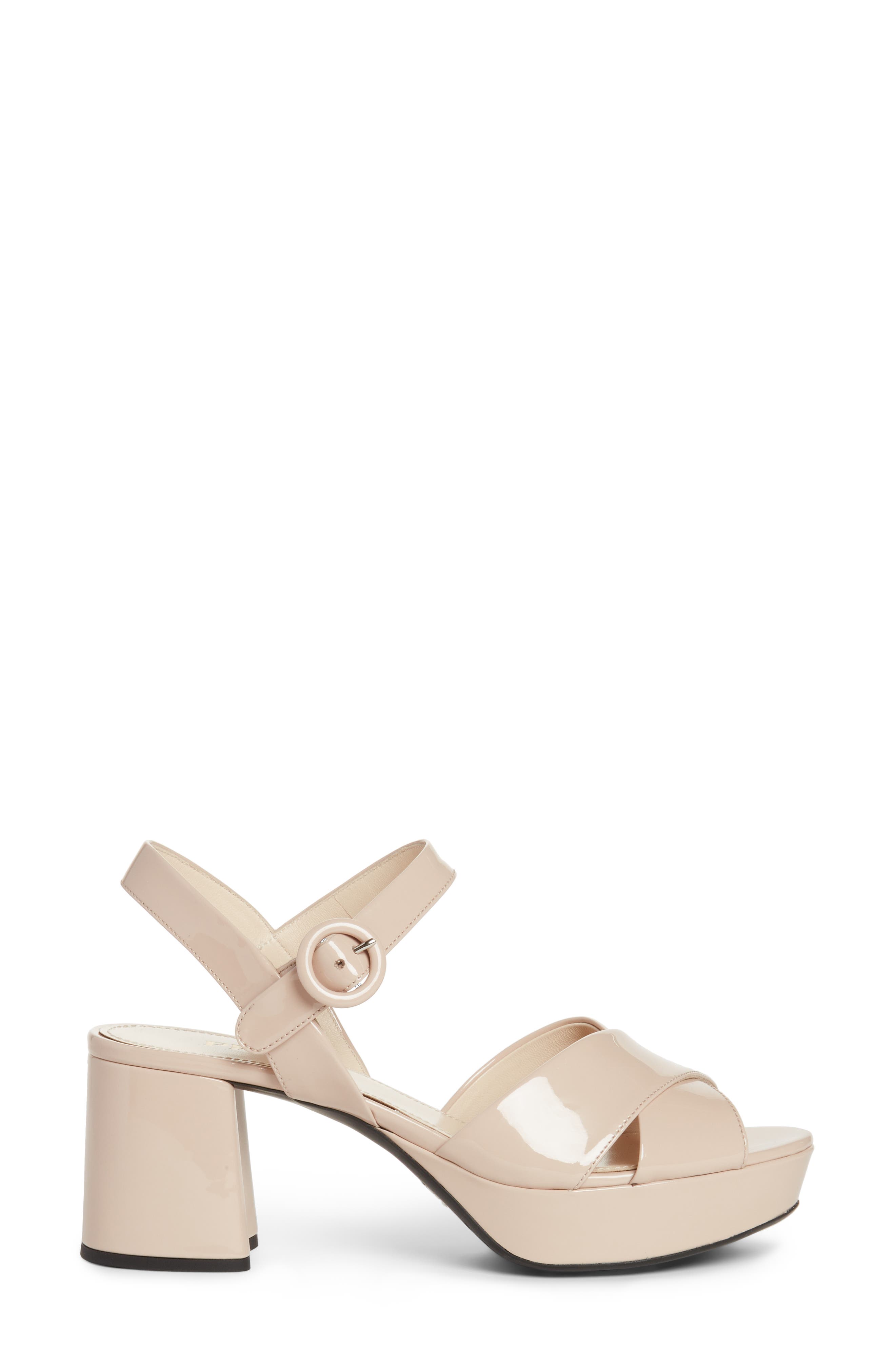 Platform Sandal (Nordstrom Exclusive), Alternate, color, NUDE PATENT