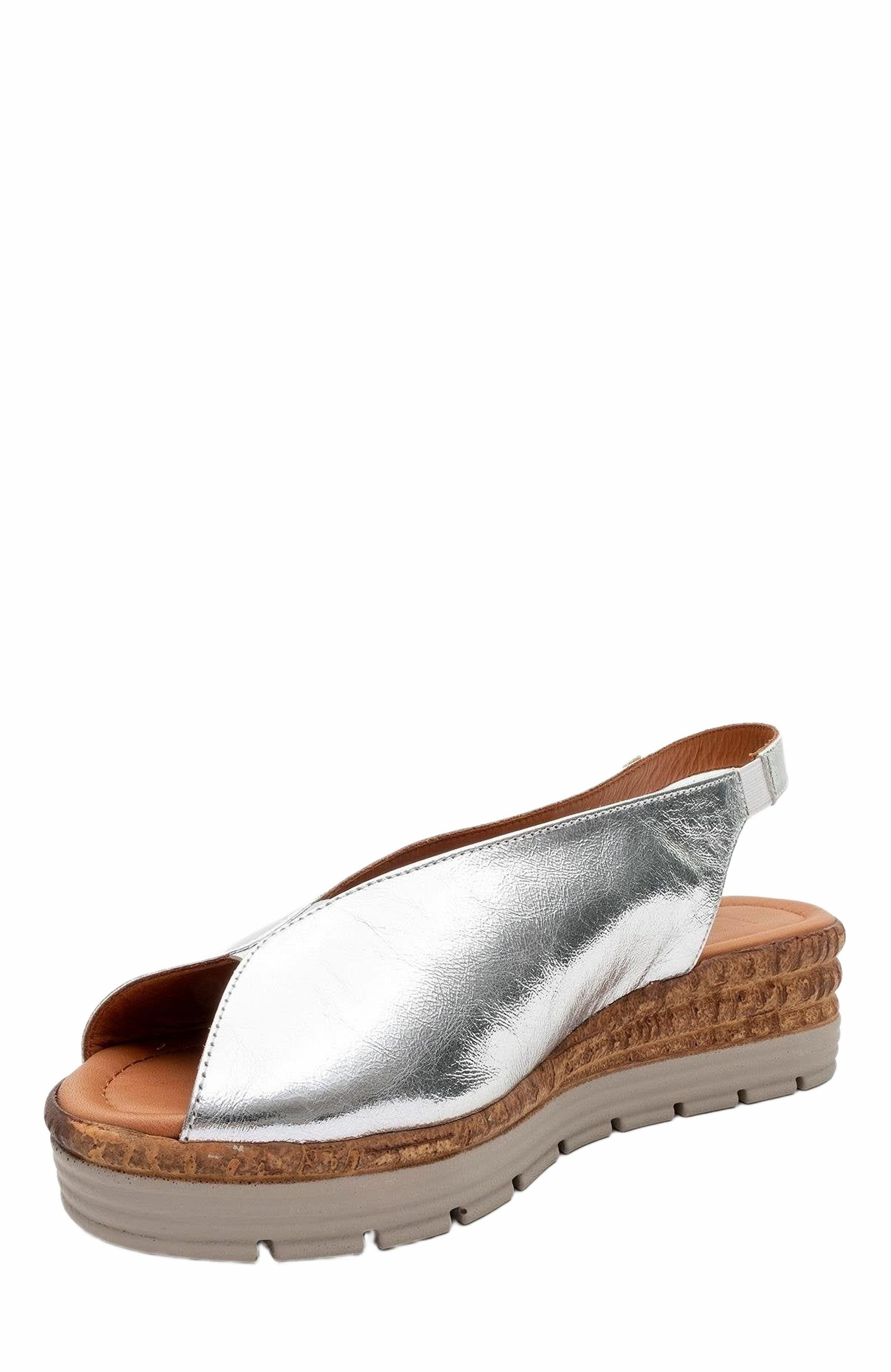 Blom Leather Platform Sandal, Alternate, color, Silver Leather