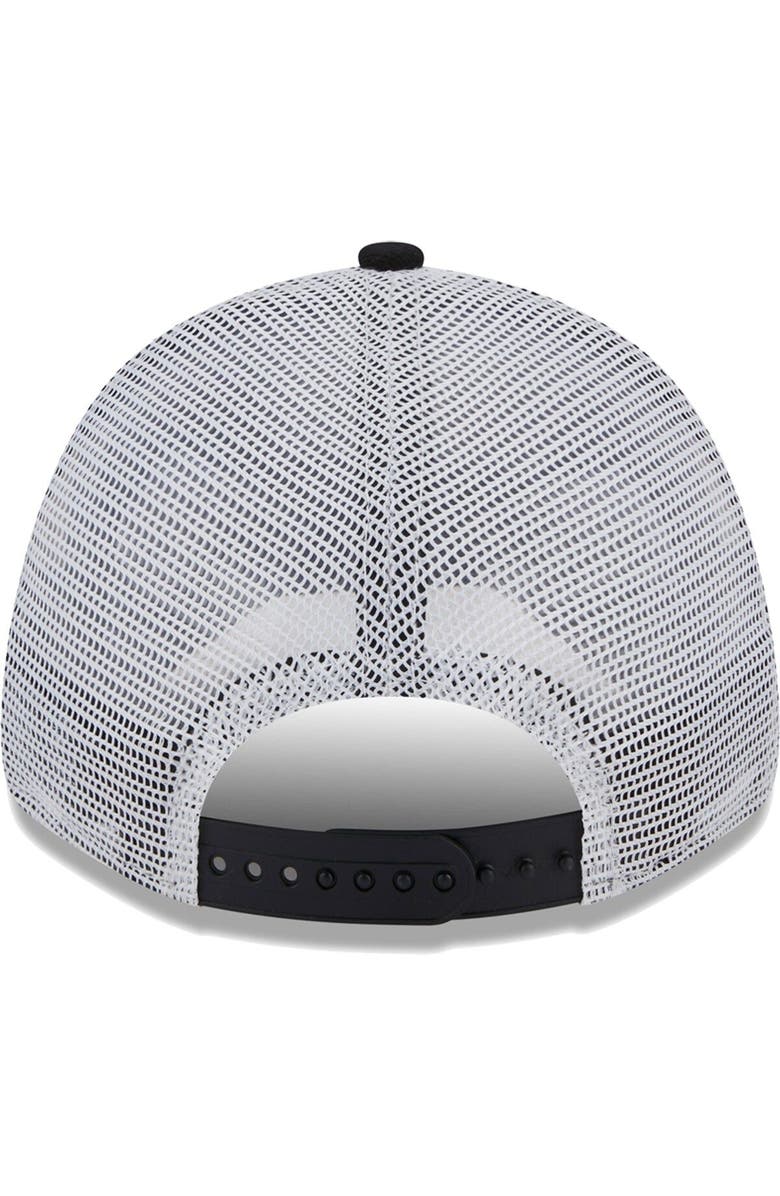 New Era Men's New Era Black/White San Francisco Giants Logo Patch 9FORTY Trucker Snapback Hat, Alternate, color, Black