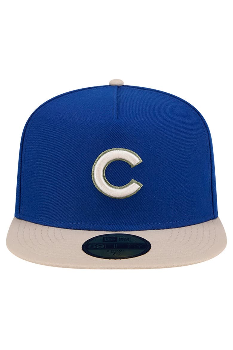 Men's New Era Royal Chicago Cubs Canvas A-Frame 59FIFTY Fitted Hat, Alternate, color, Royal