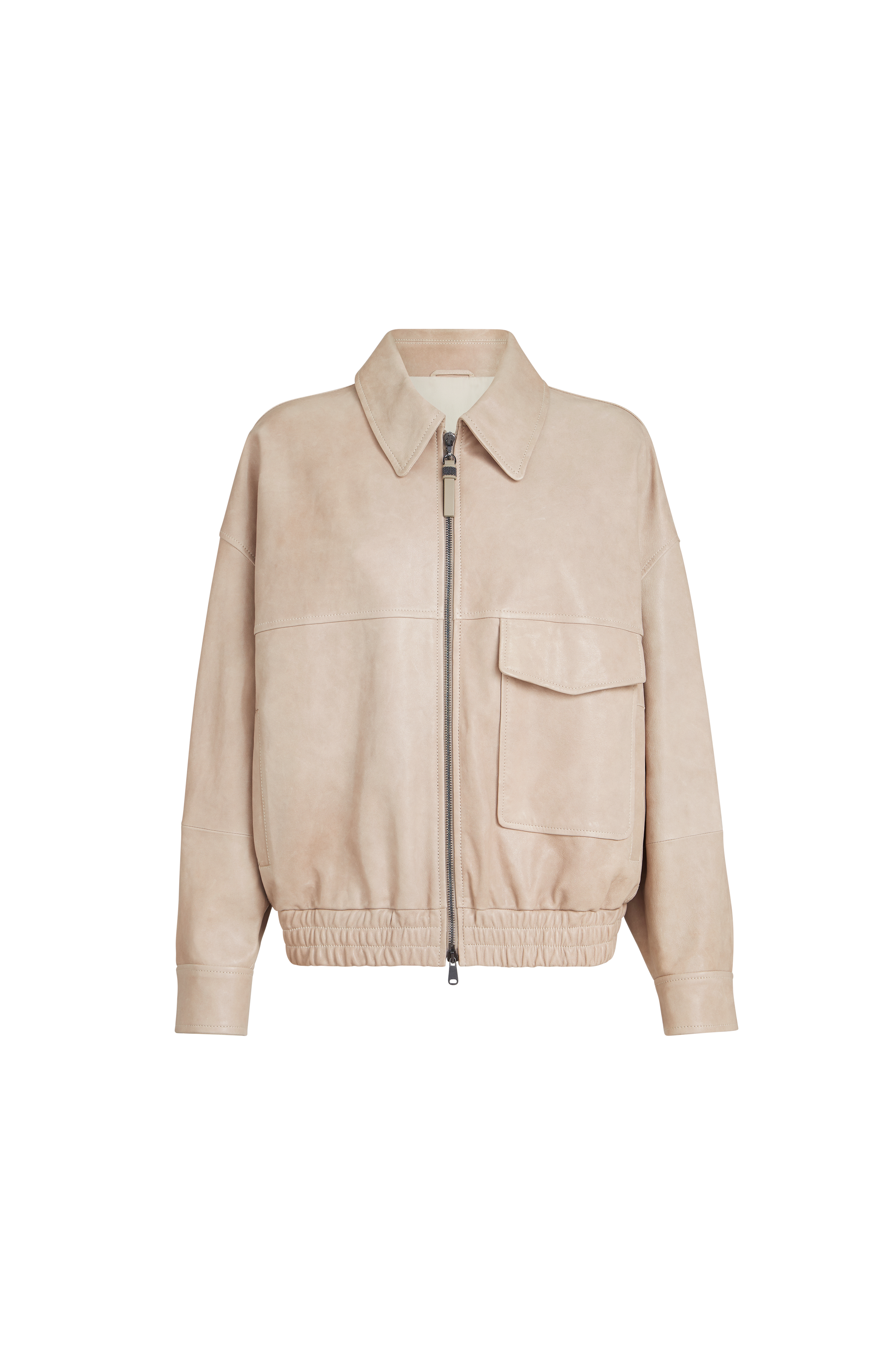 Glossy nappa leather outerwear jacket - image 2