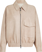 Brunello Cucinelli Glossy nappa leather outerwear jacket
