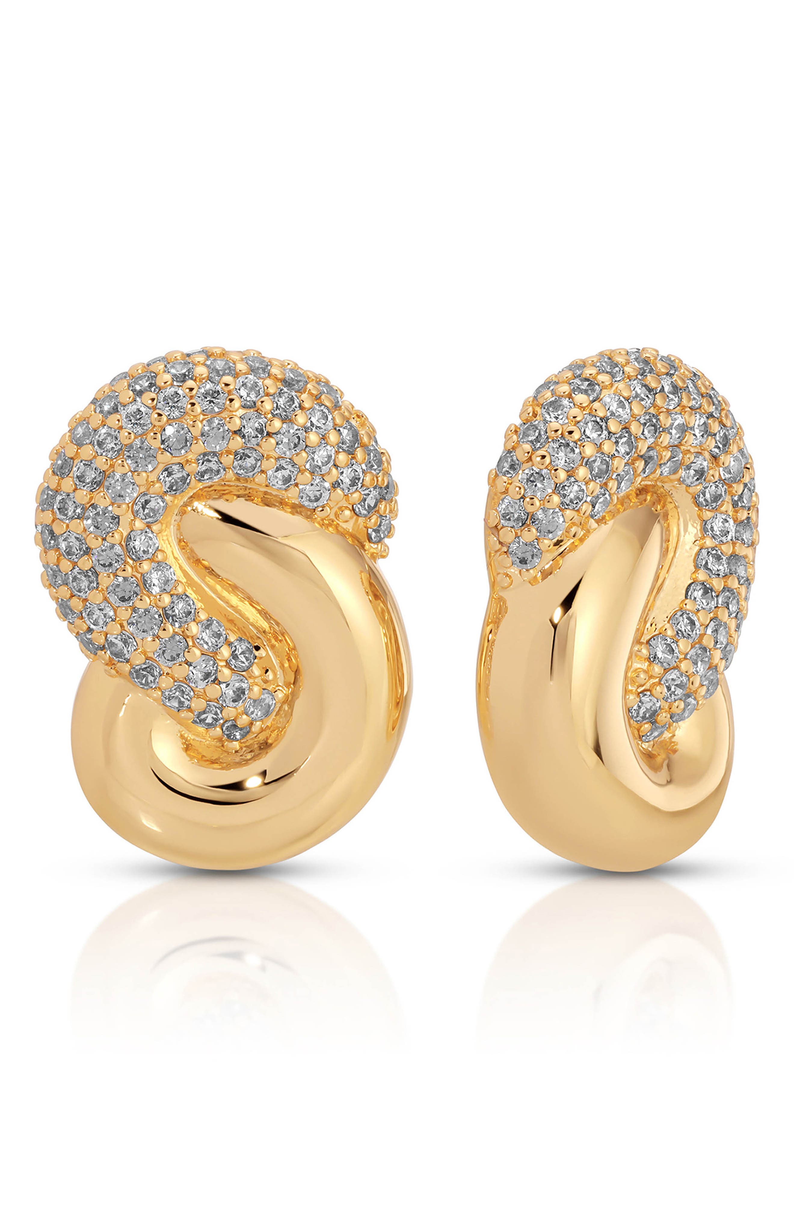 Ettika Knot Pavé Stud Earrings