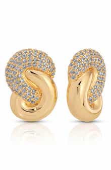 Ettika Knot Pavé Stud Earrings