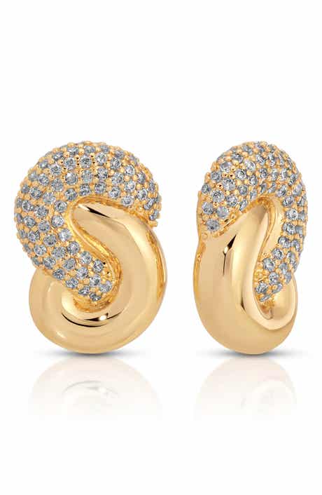 Ettika Knot Pavé Stud Earrings
