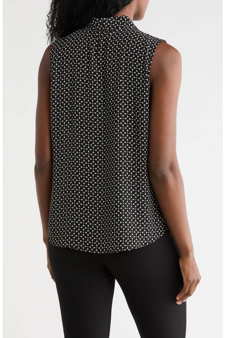 V-Neck Sleeveless Woven Shell Top, Alternate, color, BLACK PETAL GEO