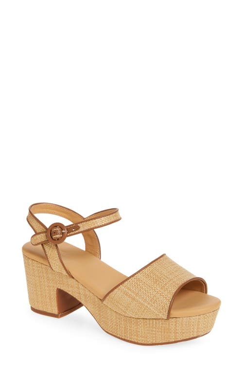Chocolat Blu Gallo Ankle Strap Platform Sandal In Natural Raffia