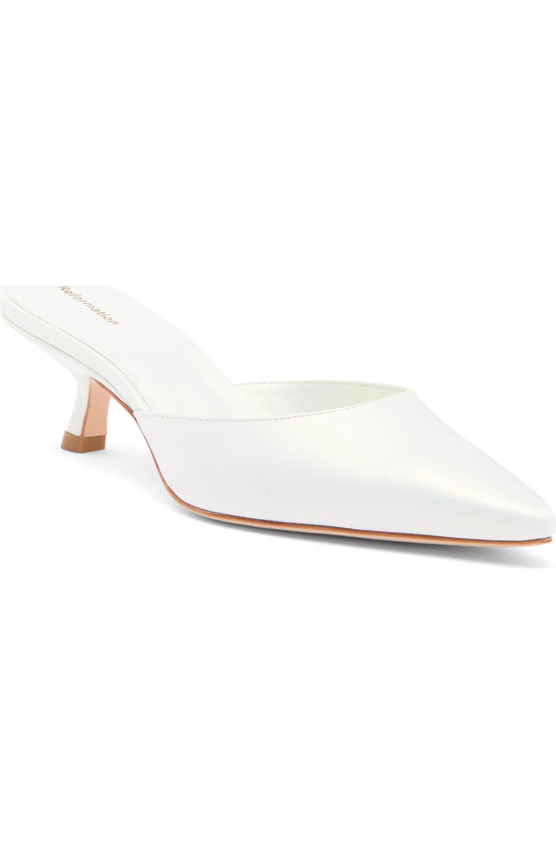 Reformation Wilda Kitten Heel Mule, Main, color, Moonstone