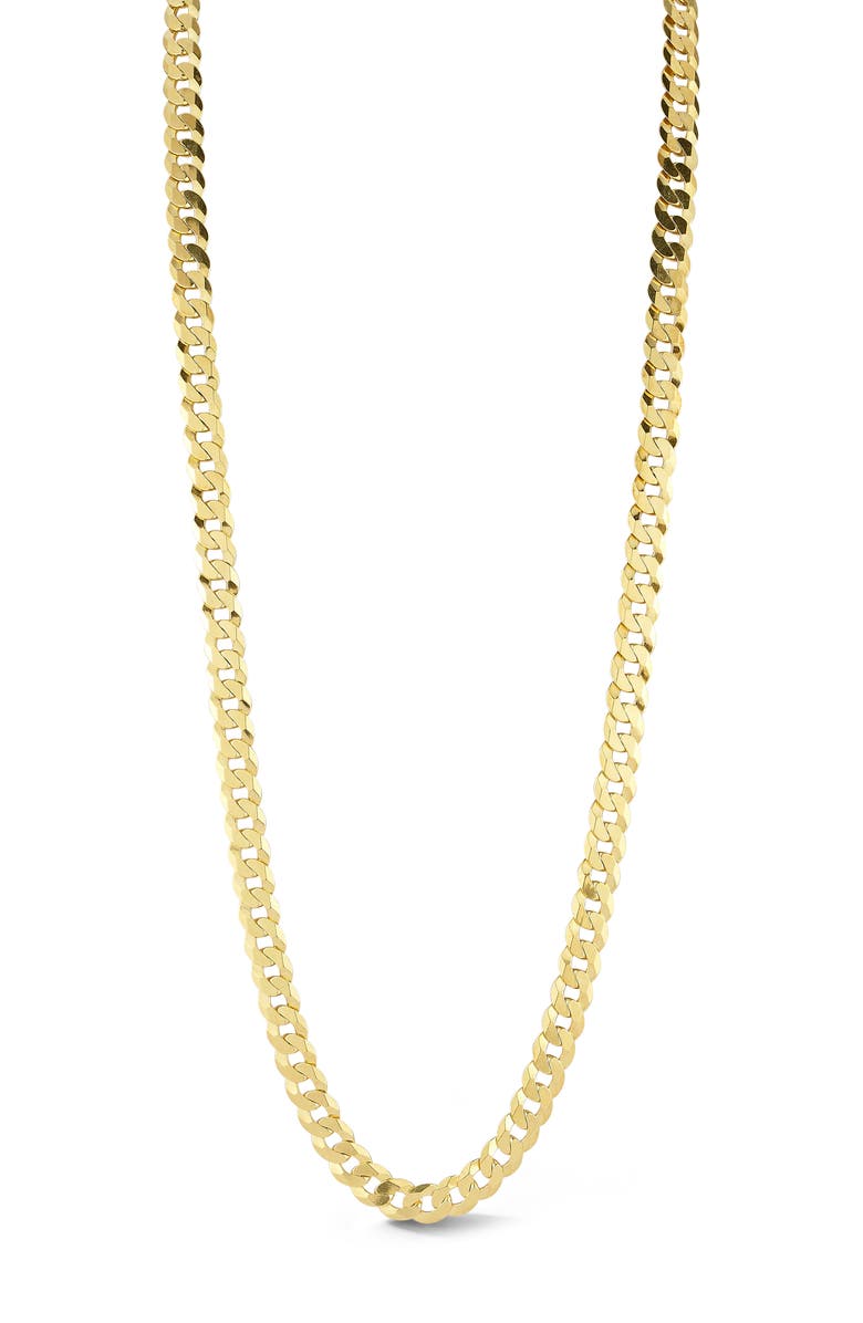 Yield of Men Men's 18K Gold Plated Sterling Silver 7mm Curb Chain Necklace, Main, color, Gold