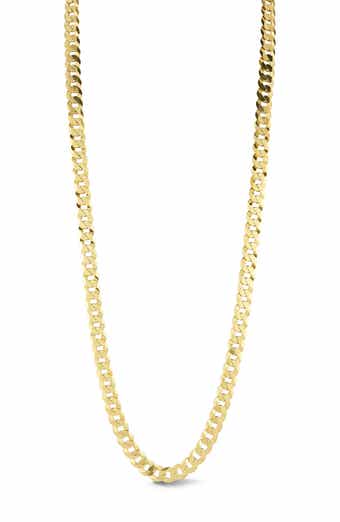 Yield of Men Men's 18K Gold Plated Sterling Silver 7mm Curb Chain Necklace