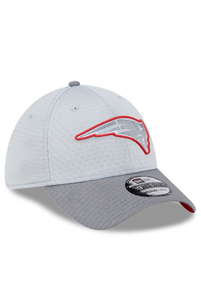 New Era Men's New Era Gray New England Patriots 2024 NFL Training Camp 39THIRTY Flex Hat, Alternate, color, 