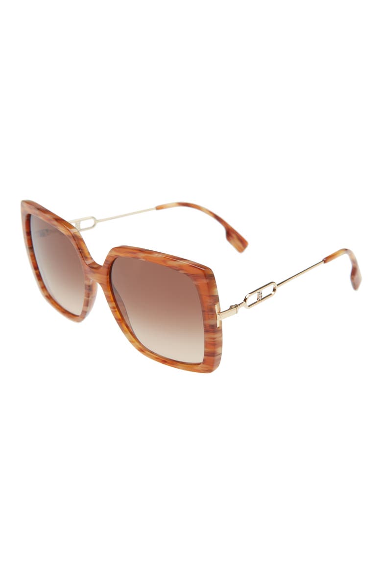 57mm Gradient Square Sunglasses, Alternate, color, BROWN/ BROWN GRADIENT