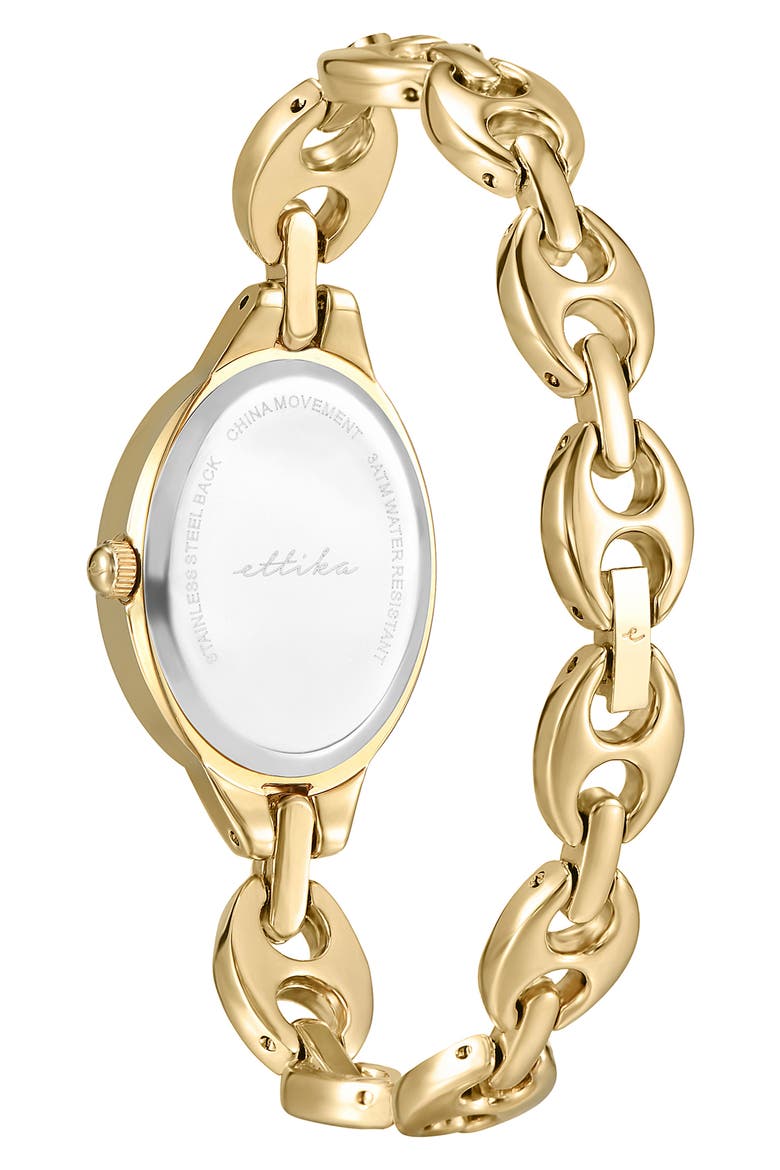 Oval Mariner Chain Watch, Alternate, color, BONE AND GOLD