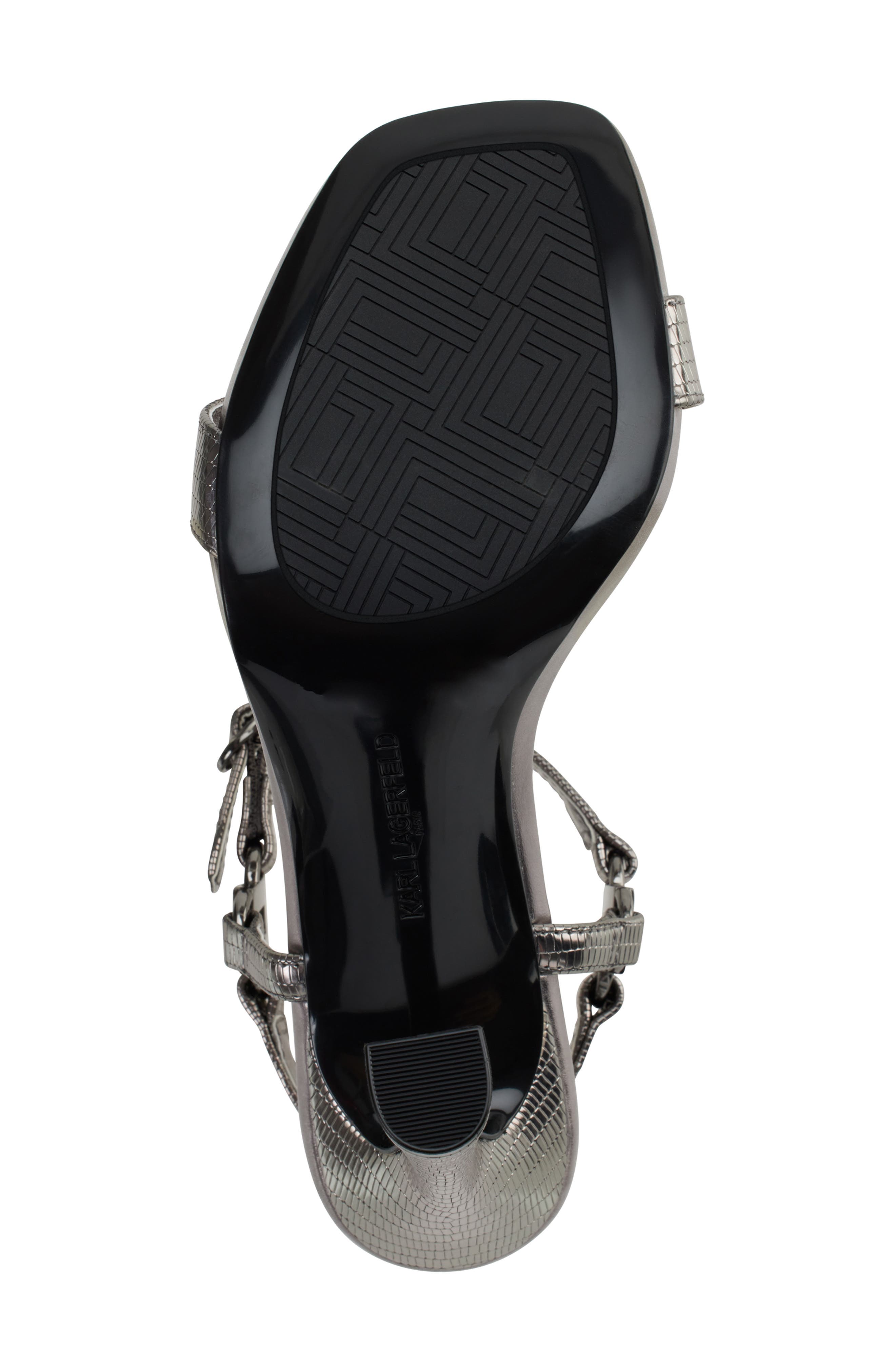 KARL LAGERFELD PARIS Cybil Ankle Strap Sandal, Alternate, color, Dark Slate