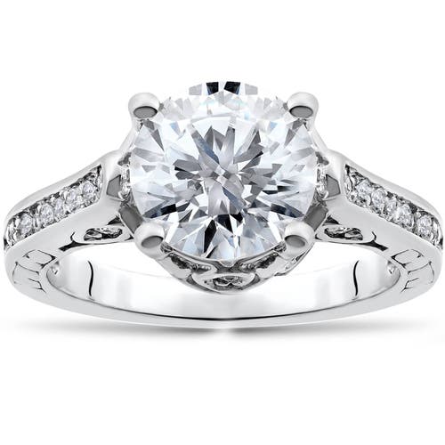 Bliss Diamond Certified 2 1/3ct Diamond Engagement Ring 14k Gold Lab Grown In 14k White Gold