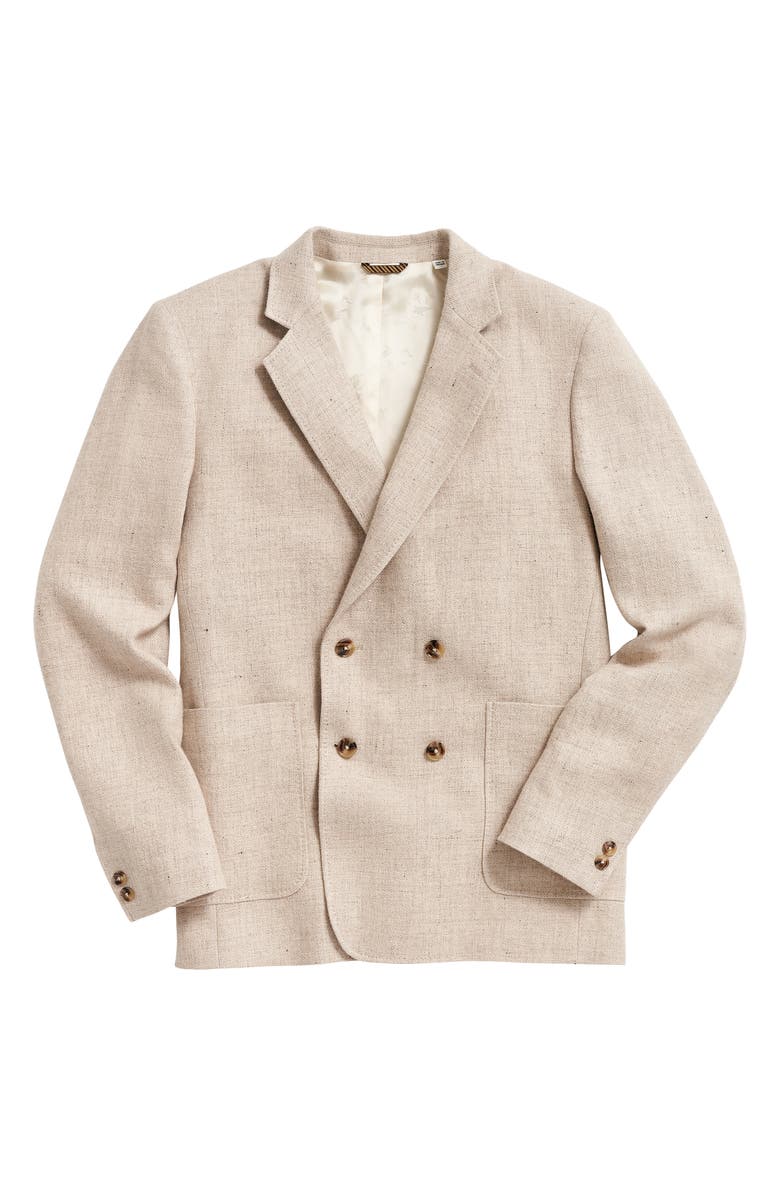 Billy Reid Jubilee Double Breasted Linen, Virgin Wool, Silk & Cashmere Sport Coat, Alternate, color, 