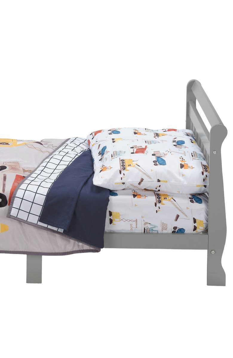 Bedtime Originals 4-Piece Construction Zone Toddler Bedding Set, Alternate, color, Gray
