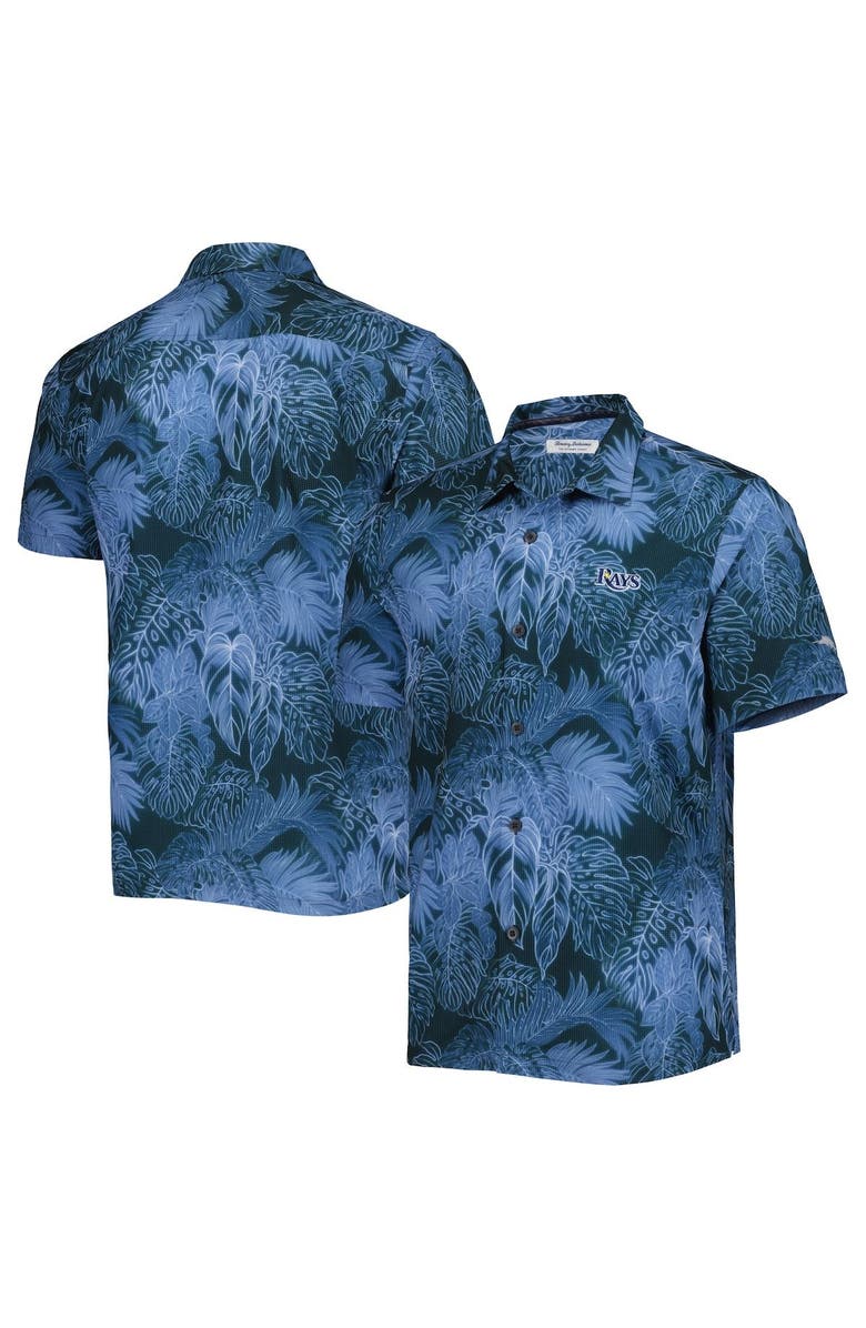 Tommy Bahama Men's Tommy Bahama Blue Tampa Bay Rays Bahama Coast Luminescent Fronds IslandZone Button-Up Camp Shirt, Main, color, 