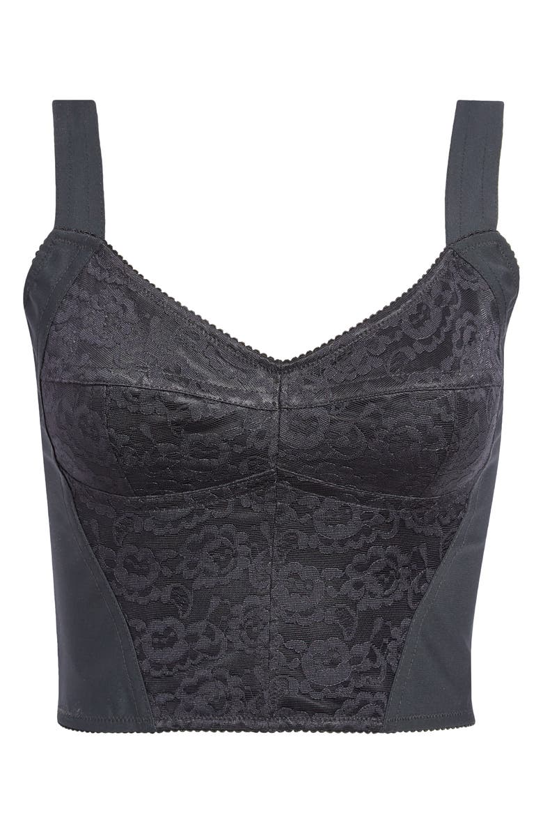 Dolce&Gabbana Jacquard Corset Bustier Top, Alternate, color, Black