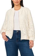 Halogen® Lace Bomber Jacket