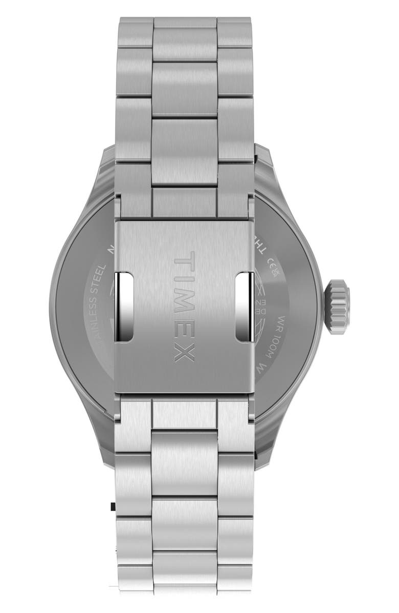 Timex<sup>®</sup> Waterbury Ace 41mm Stainless Steel Bracelet Watch, Alternate, color, Black/ Silver-Tone