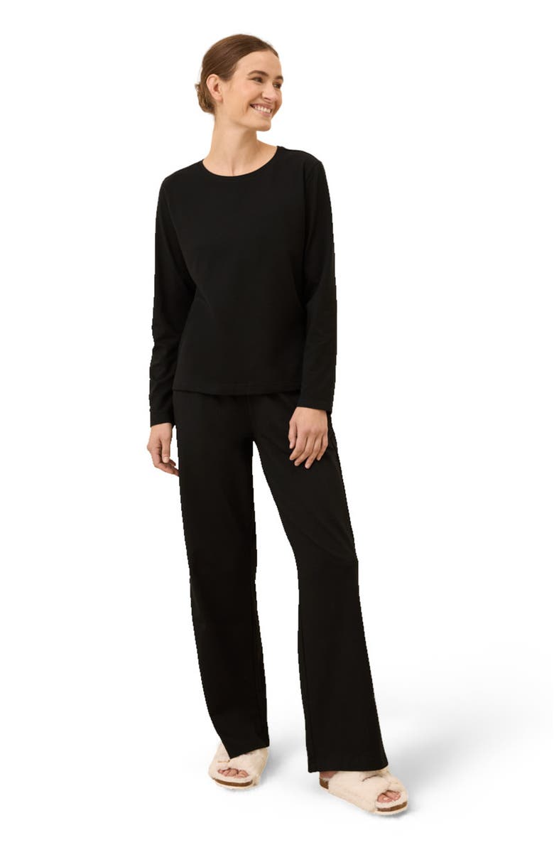 Pact Organic Cotton Cool Stretch Relaxed Sleep Shirt, Main, color, Black
