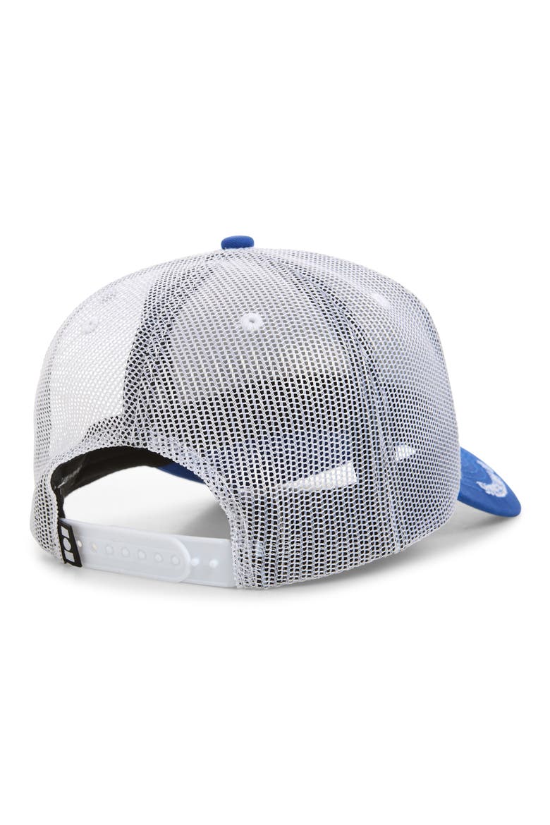 Summerland Brim Trucker Hat, Alternate, color, WHITE / BLUE