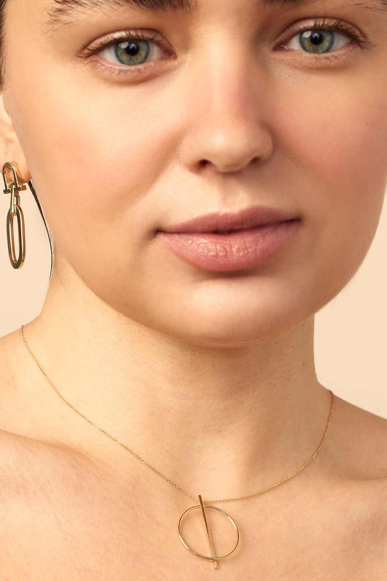 14K Gold Gallery Pendant Necklace, Alternate, color, Yellow Gold