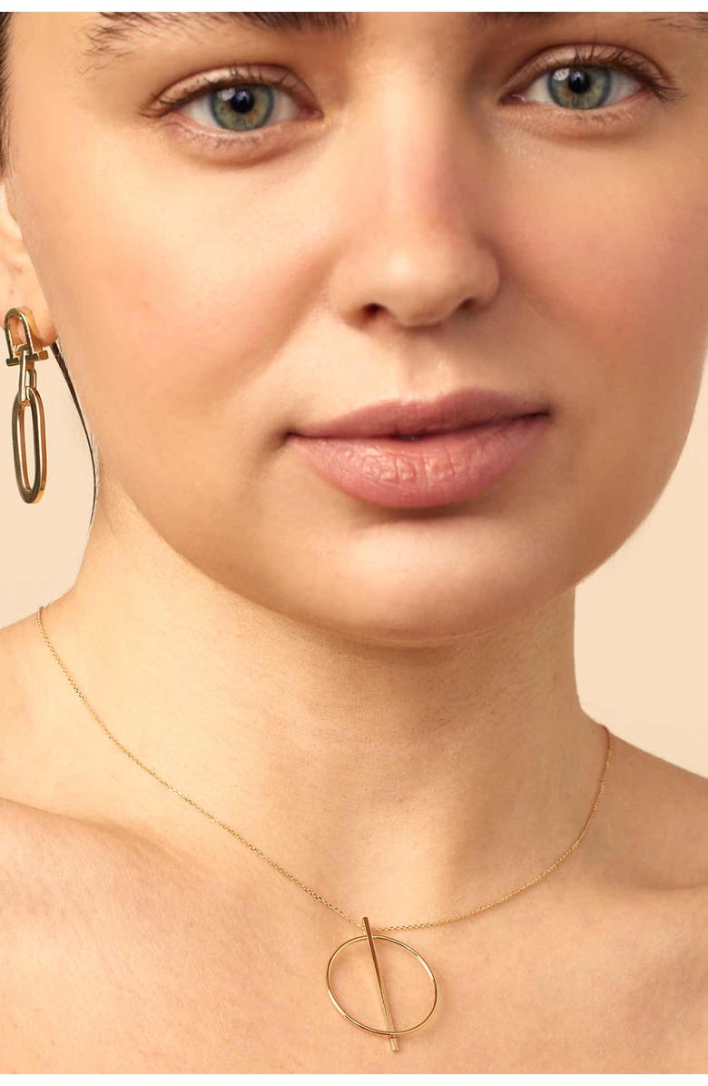 Oradina 10K Gold Gallery Pendant Necklace, Alternate, color,