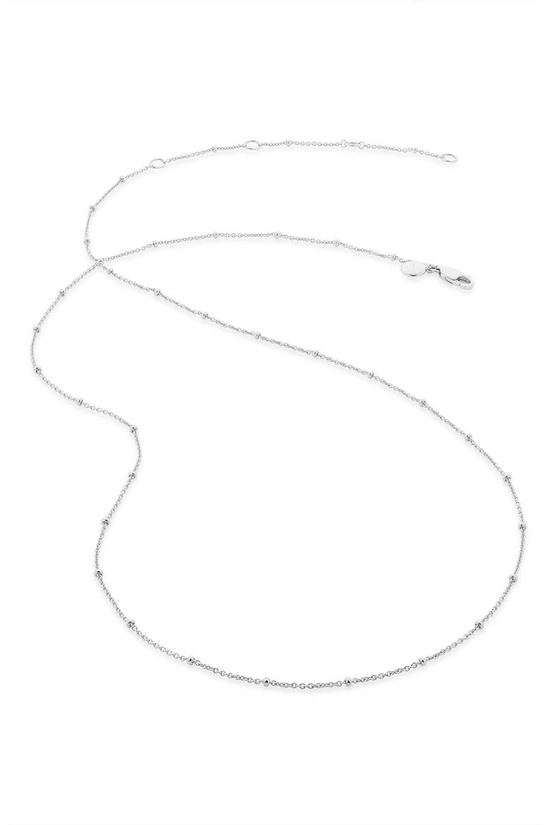 21-Inch Fine Beaded Chain, Main, color, SILVER