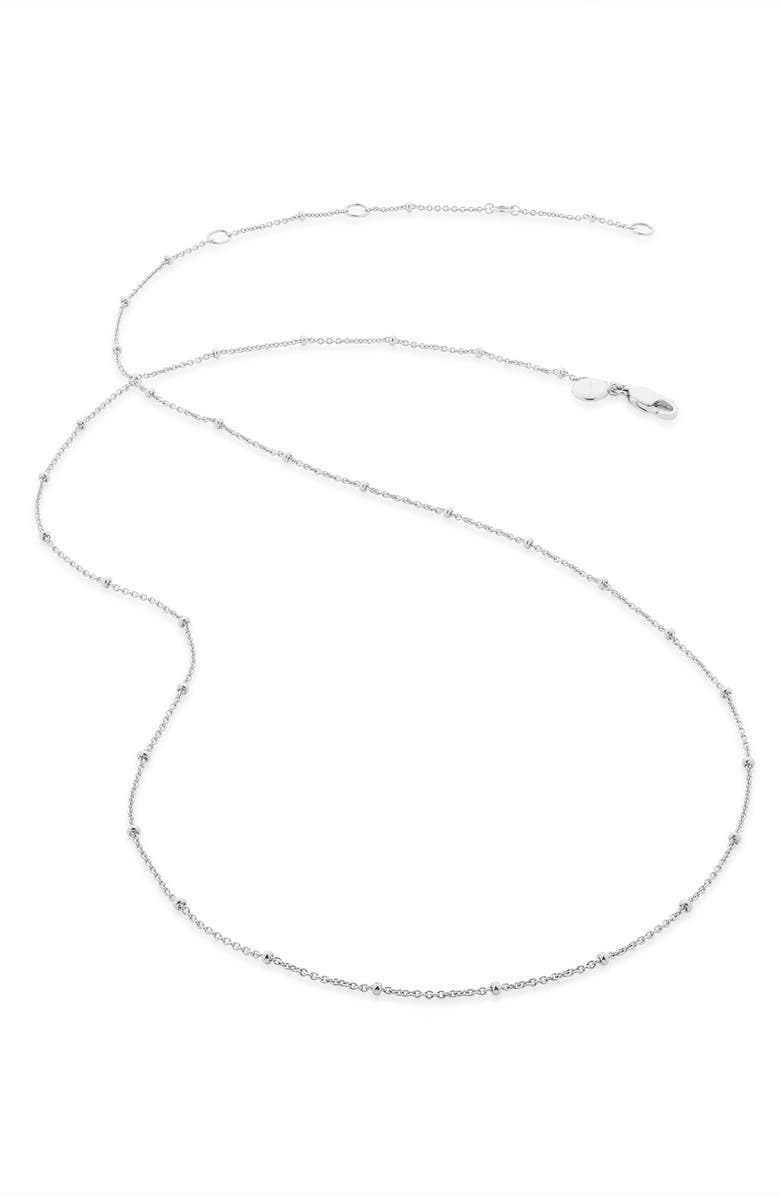 Monica Vinader 21-Inch Fine Beaded Chain, Main, color, Silver