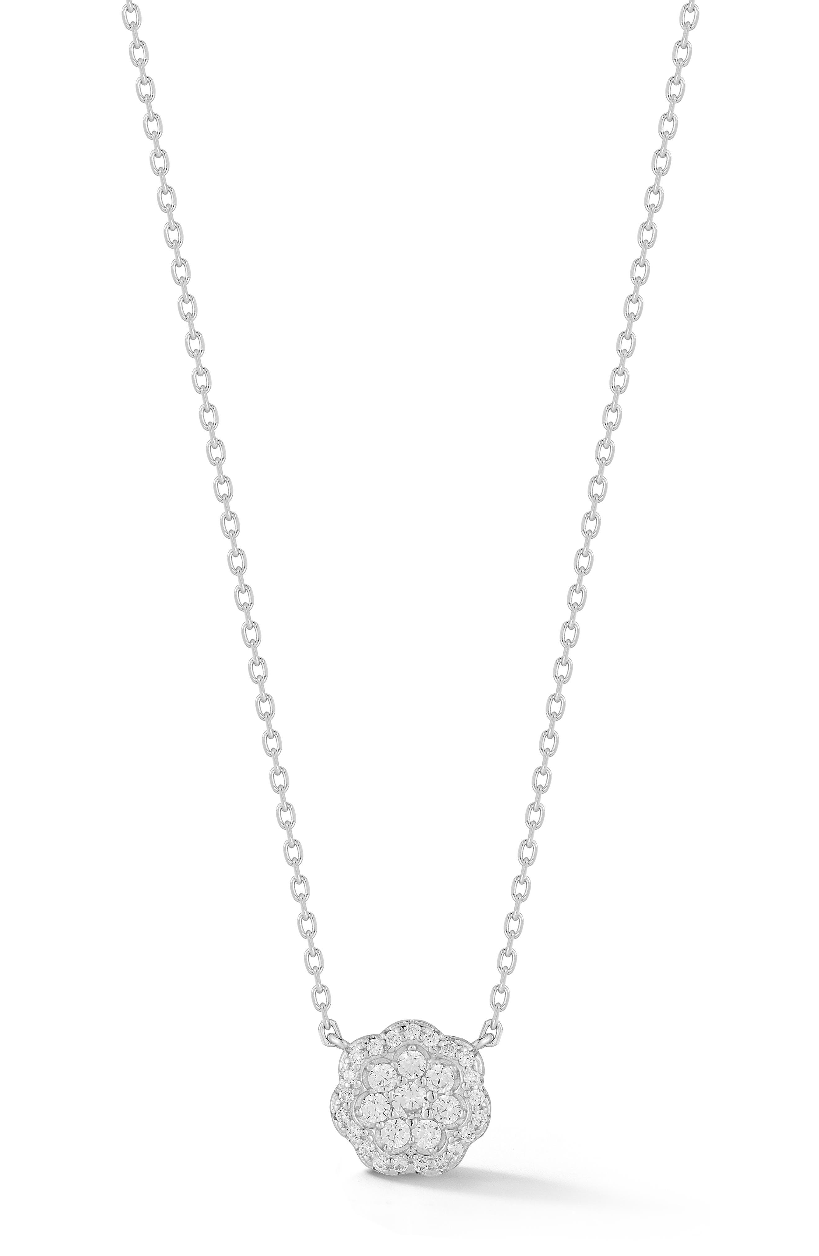 GLAZE JEWELRY Flower Cubic Zirconia Pendant Necklace