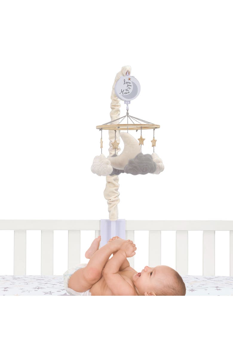 Lambs & Ivy Goodnight Moon Musical Baby Crib Mobile Soother Toy - Stars/Clouds, Alternate, color, Cream