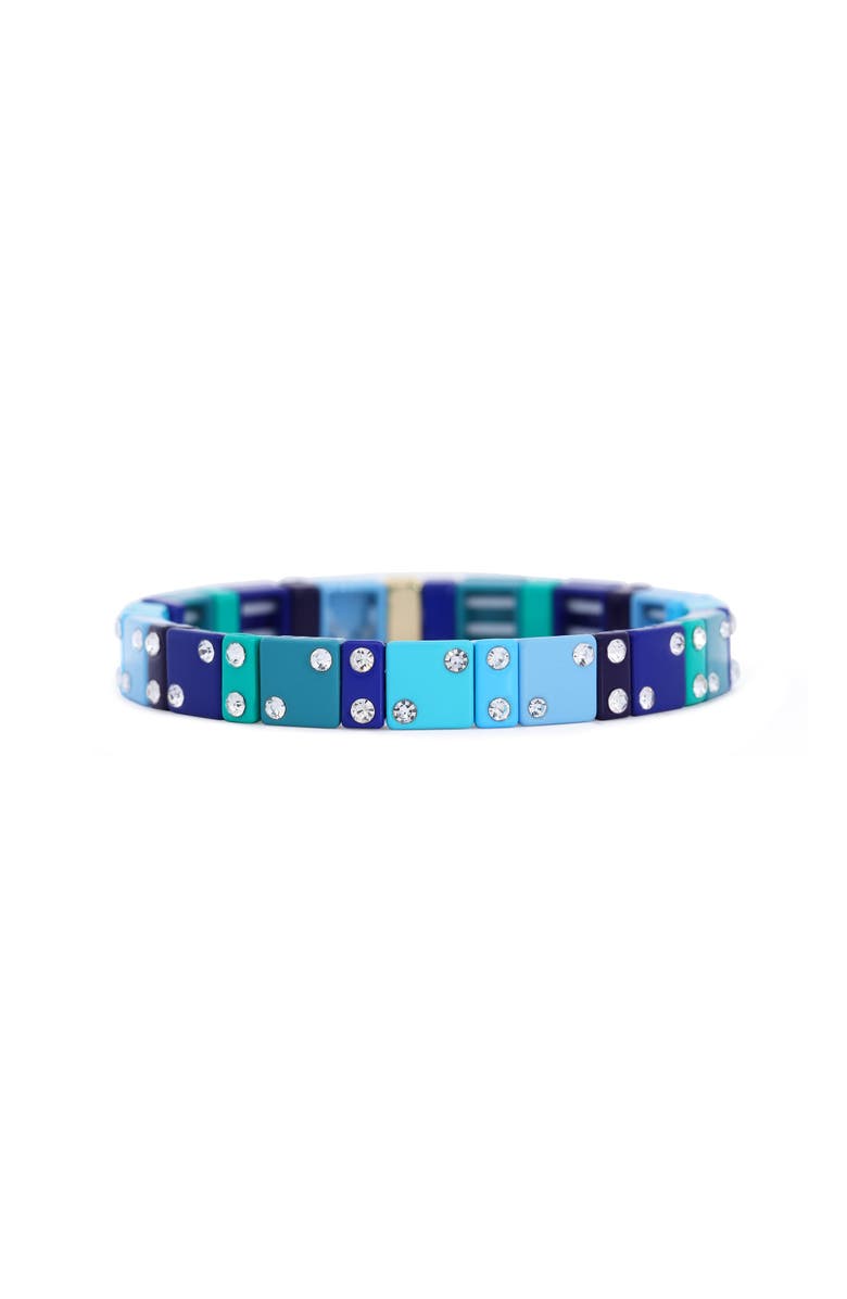 The Lovery Fine Jewelry Mist Domino Stretch Bracelet, Main, color, Mist