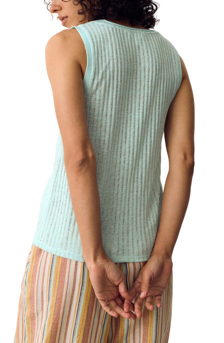 PER UNA BY M&S Textured Stripe Knit Tank, Alternate, color, Light Green