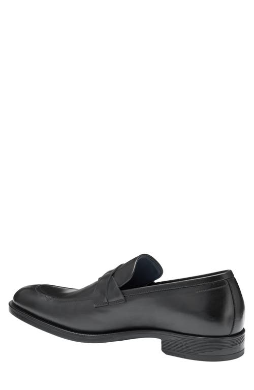 Johnston & Murphy Collection Flynch Braided Strap Loafer In Black Italian Calfskin