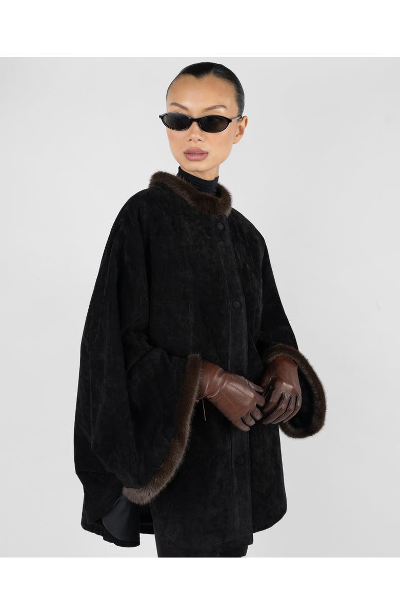 WeWoreWhat Premium Suede Poncho, Main, color,