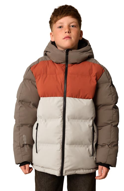 Next Kids' Colorblock Hooded Puffer Jacket In Multi