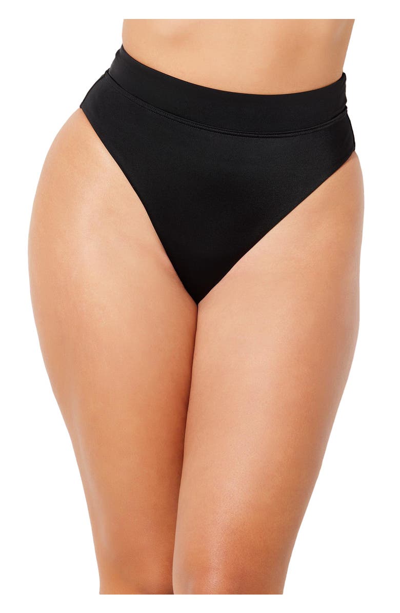 Swimsuits for All High Waist Cheeky Swim Brief, Main, color, Black